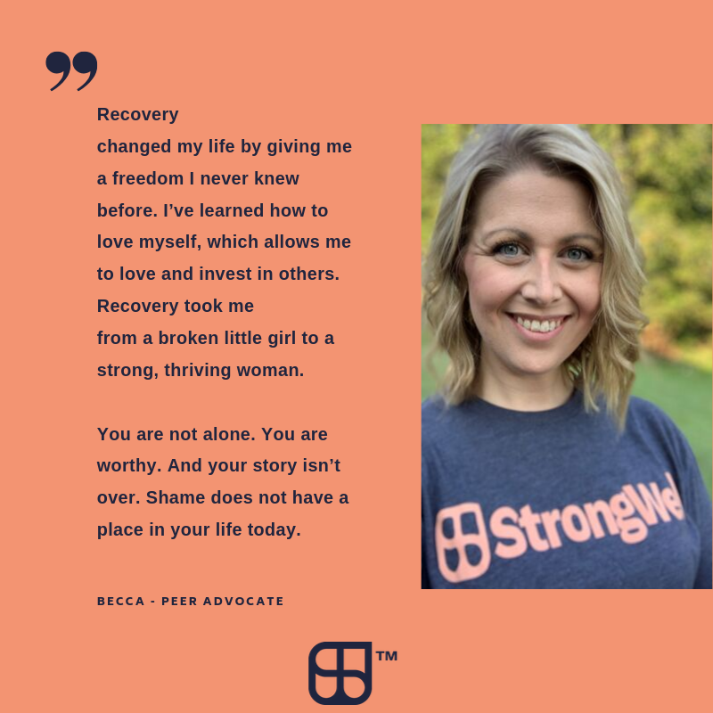 Becca is a StrongWell Peer Advocate in East TN &amp; one of our original peers!
We are grateful for the strength &amp; experience she brings to our StrongWell Community. <a href="/RecoveryMonth/">Recovery Month</a>

#iamstrongwell #strongertogether #soberlife #sobermom #recoverymonth #nationalrecoverymonth