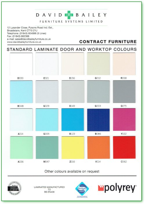 Polyrey Laminate Colour Chart