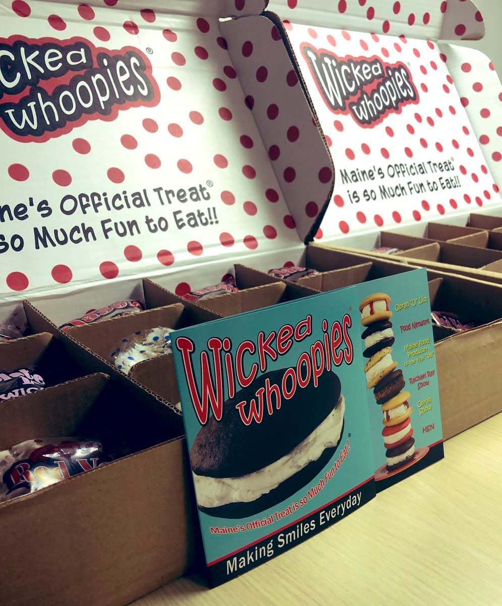 Travel sometimes means treats come home ... and when that travel is to #Maine, those treats include #wickedwhoopies! Now all we need is a lobster roll and some @OfficialMoxie to make it lunch! #WeArePremier