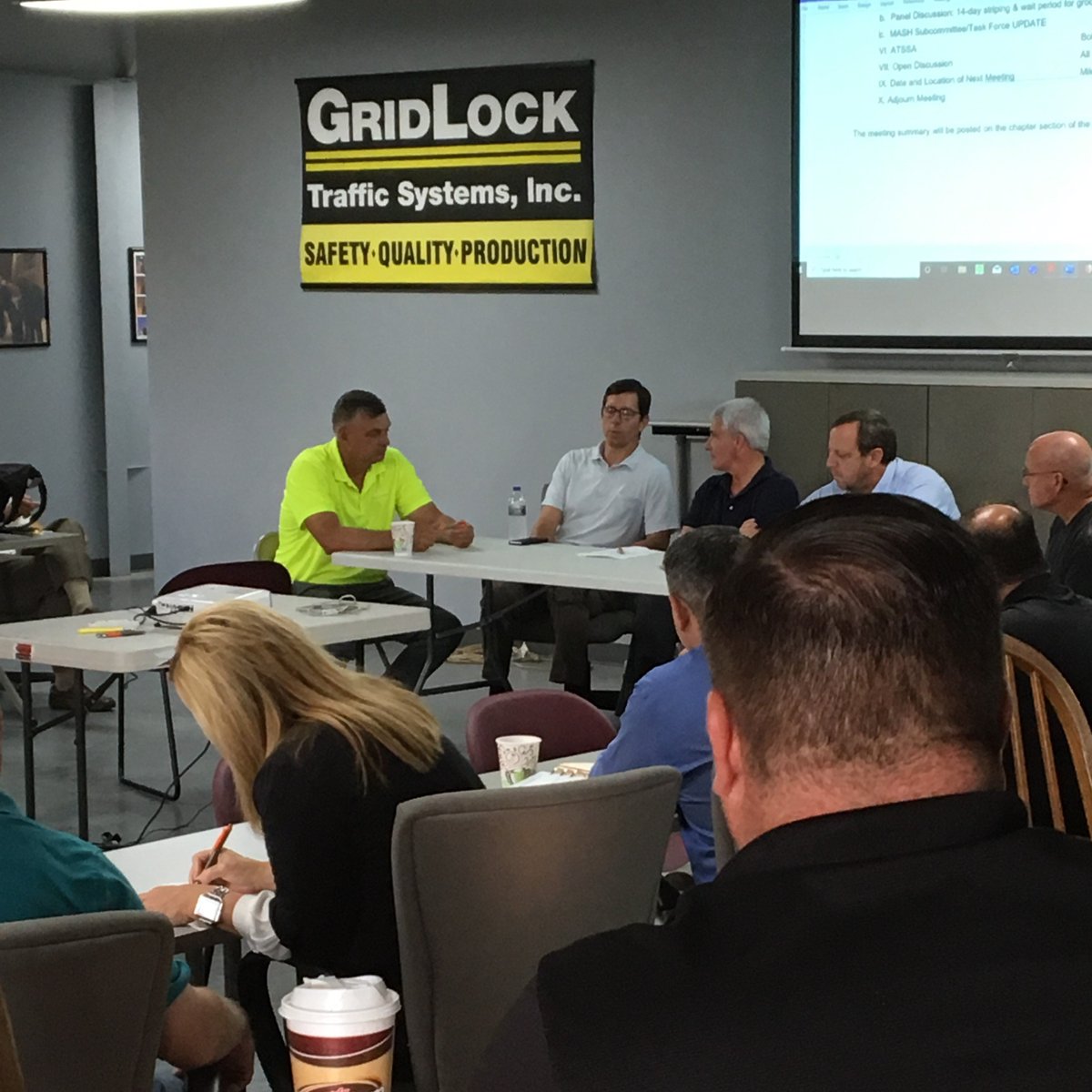 ICI's Dan Osborn participates in a grooving panel discussion at the Indiana ATSSA Chapter meeting hosted by Gridlock Traffic Systems, Inc. #letsbuildIN