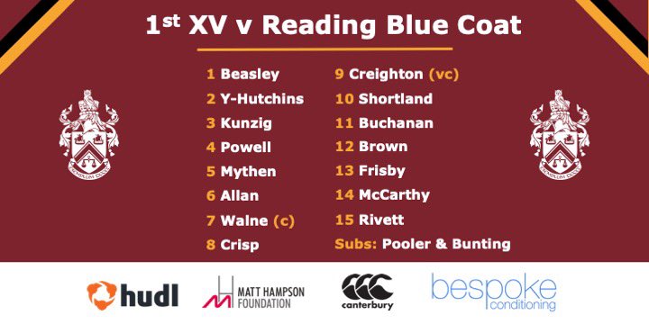 ShiplakeRugby's tweet photo. Here are the 1st XV to face Blue Coat on Saturday. Good luck boys! https://t.co/1uyk3T6pgw
