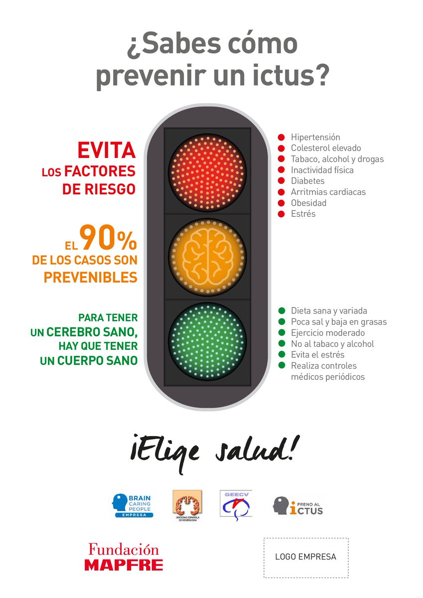 frenoalictus's tweet photo. ¿Sabías que el 90% de los casos de ICTUS se pueden prevenir?

Una buena alimentación 🥦🥕 y el ejercicio moderado ⛹️‍♀️🚴‍♂️ son los principales hábitos para tener un cerebro sano.

@fmapfre nos informa sobre los principales factores de riesgo.

#frenoalictus https://t.co/jXpKnBabal