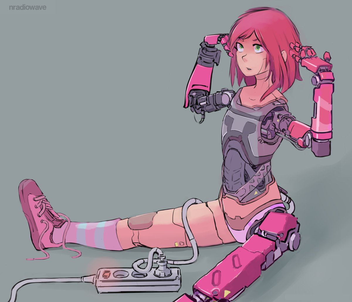 Cyberpunk robot girl фото 119