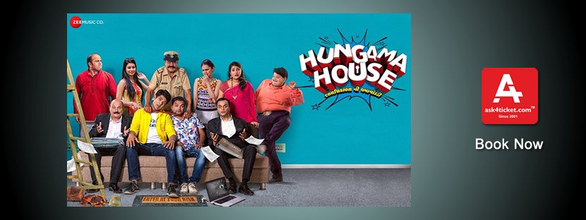 ask4ticket's tweet photo. Hangama House - Releasing on 13 September, 2019

Book your tickets now @ https://t.co/PYvvtIt2T8

Watch Trailer @ https://t.co/bmKScINrN4

Director : #HanifChhipa

Star Cast : #Jeet Kumar #KanwalTaff #ChetanDaiya #ChiniRaval #HemantJha #SuratCinema #Ask4ticket https://t.co/h1MHVnZAXq