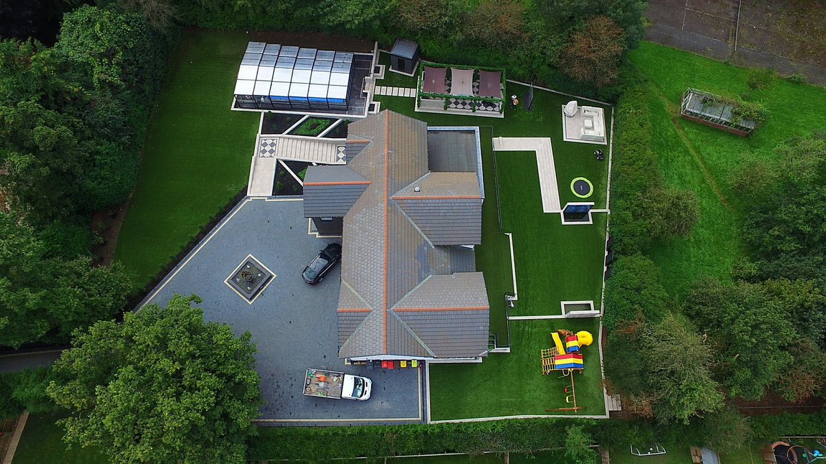 Drone shots of my latest job using Marshall's ivory and blue symphony and the new savanna charcoal @MarshallsReg