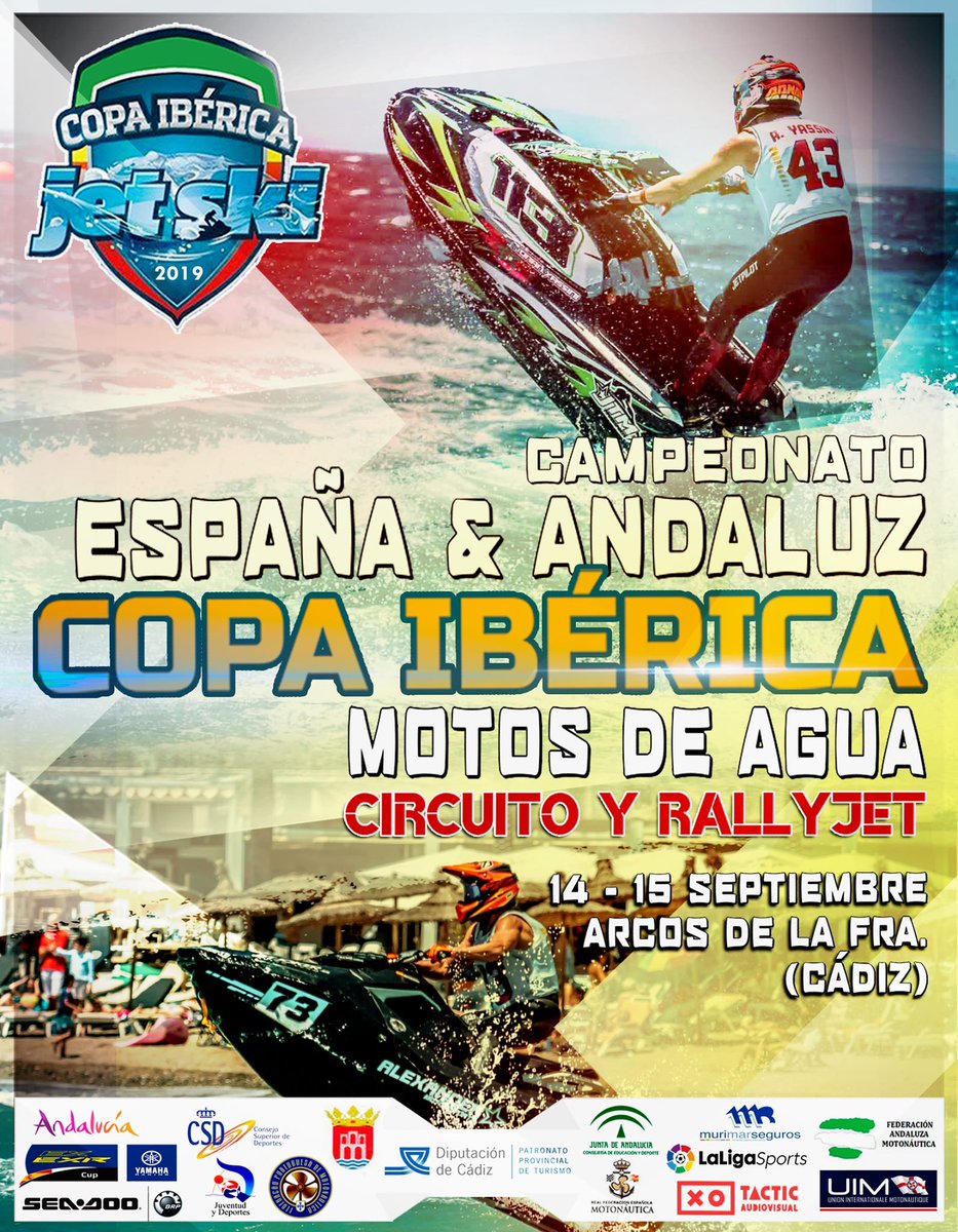 ¿Ya sabes dónde irás este finde? 😉 Te esperamos en Arcos de la Frontera los días 14 y 15 de septiembre para disfrutar de la #Copa Ibérica de #Motos de #Agua 🎉
