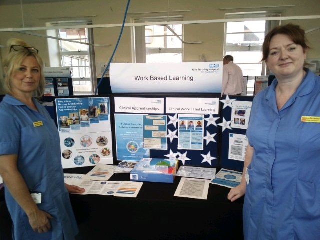 work_nhs's tweet photo. Clinical Workbased learning team have a stand at Scarborough Hospital why not come along and see if we can start your learning journey https://t.co/gHt1EOQ99b