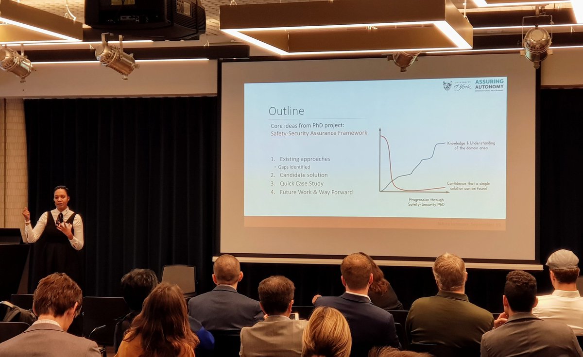 rdhawkins's tweet photo. Nikita Johnson from @AAIP_York is now presenting her great work on safety and security co-assurance at #safecomp https://t.co/Ij9vIYZK75