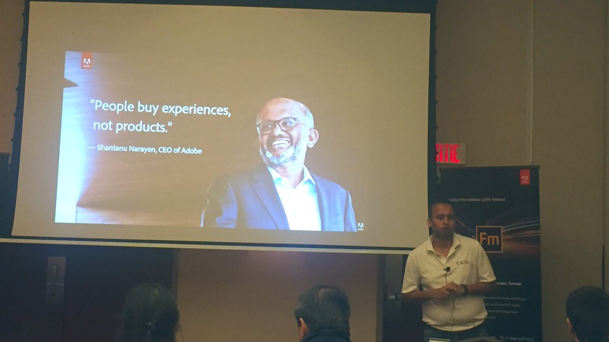 AngieRod's tweet image. Starting the @AdobeTCS Road Show in Montreal is @rohitb04 talking about customer journey and customer experience #AdobeTechComm