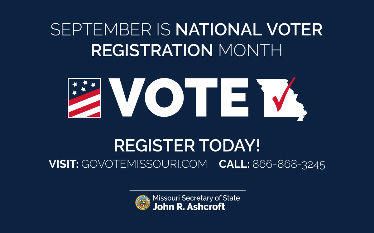 MissouriSOS's tweet image. We’re encouraging Missourians to register to vote during National Voter Registration Month! The last day to register for the upcoming Nov. 5 special elections is Oct. 9.
dailystarjournal.com/news/local/ash…