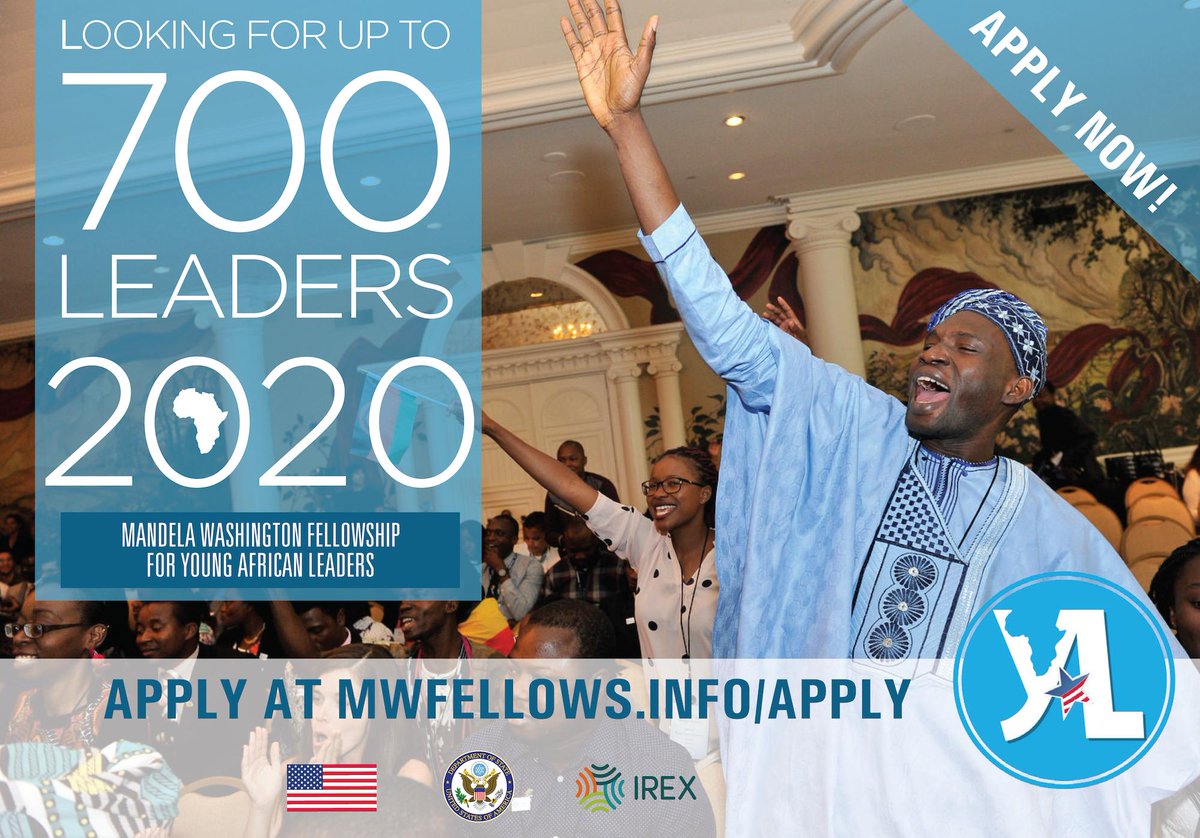 WashFellowship's tweet photo. The #YALI2020 application is now live! This is your chance for access to a six-week training course at a top U.S. educational institution in 1 of 3 different leadership tracks: Business, Civic Engagement, or Public Management. Learn more at: https://t.co/Jd45V3Gav7 @ECAatState https://t.co/OAcgQkpr85