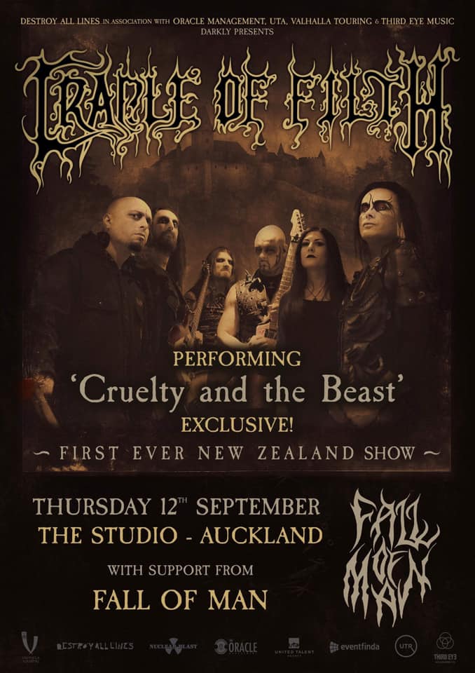 MetalTitans's tweet photo. .@cradleoffilth 
#DaniFilth #MartinSkaroupka #DanielFirth #RichardShaw #Ashok #LindsaySchoolcraft
@nuclearblasteu @nuclearblastusa
#CRUELTYANDTHEBEAST #Australia

Today: Thursday 12 Sept – Studio The Venue, Auckland  **SOLD OUT ** https://t.co/OhoruD4SVO