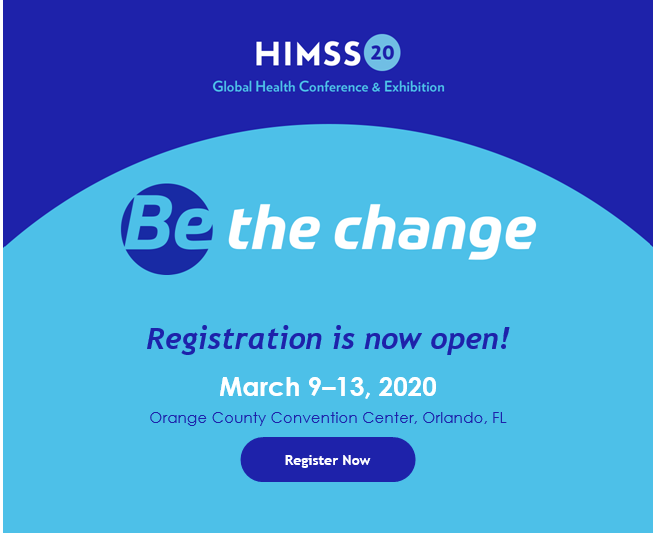 #HIMSS20 Registration now open! ow.ly/YmJR50w6MIK