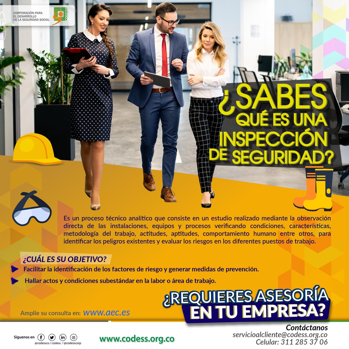 codessco's tweet image. En nuestros #Tipsinformativoscodess te contamos que es una inspección de Seguridad y cual es su objetivo!!! 👇👇👨‍💻👩‍💻👷‍♂️👷‍♀️👩‍🔧👩‍💼👩‍🏭👨‍🏭