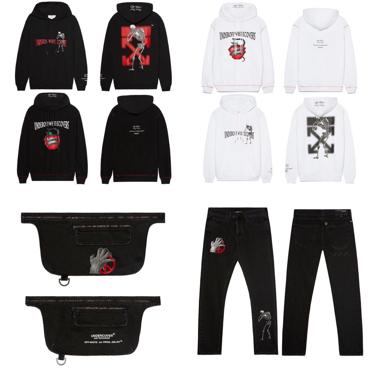 off white reversible hoodie