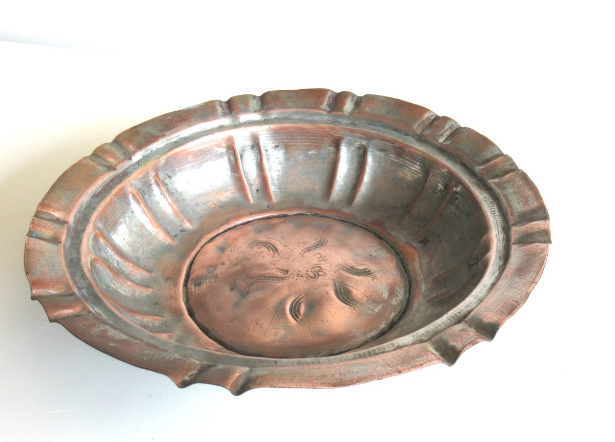 Antique Copper Rustic Embossed Bowl Home Decor, Trinket Bowl, Home Decor etsy.me/2IhJFGQ #housewarming #xmas #copperbowl #patinabowl #antiquebowl #kitchendecor #silver #copper