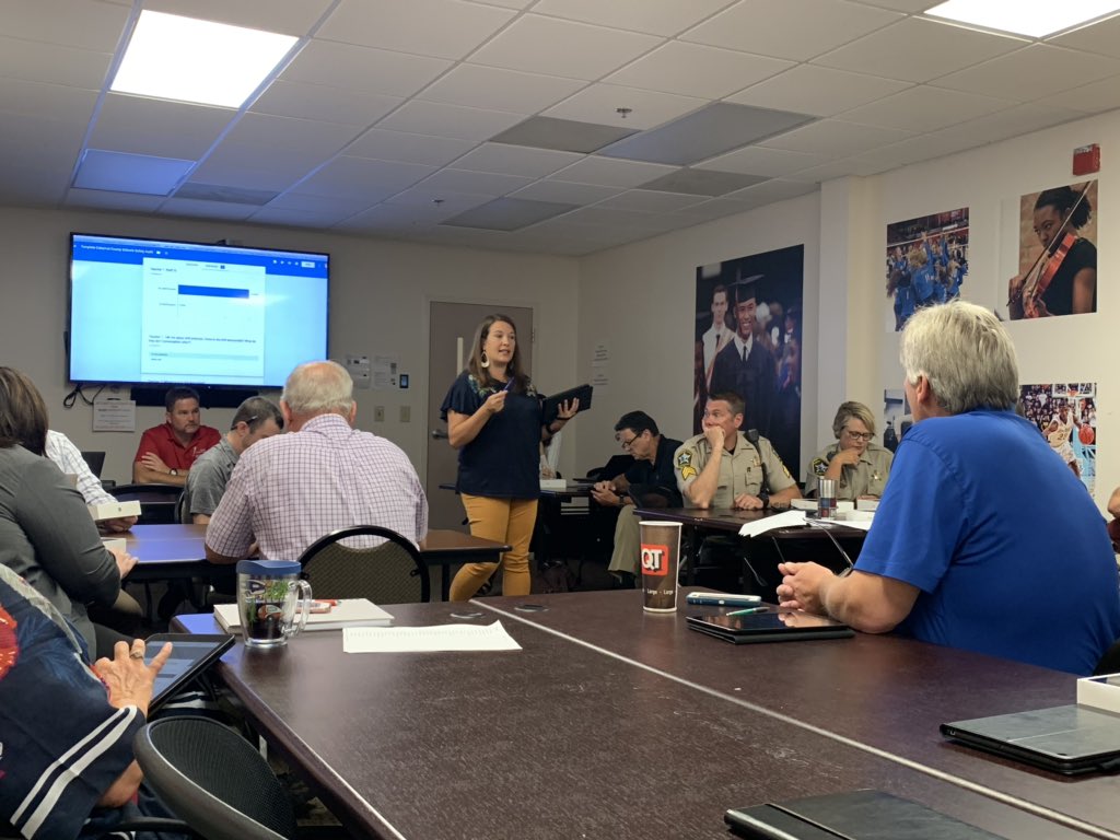 ChrsLwdr's tweet photo. CCS team working on how best to give schools feedback with their safety audits! @CabCoSchools @CabarrusCounty @CabCoEM https://t.co/7LRaJs8wSH