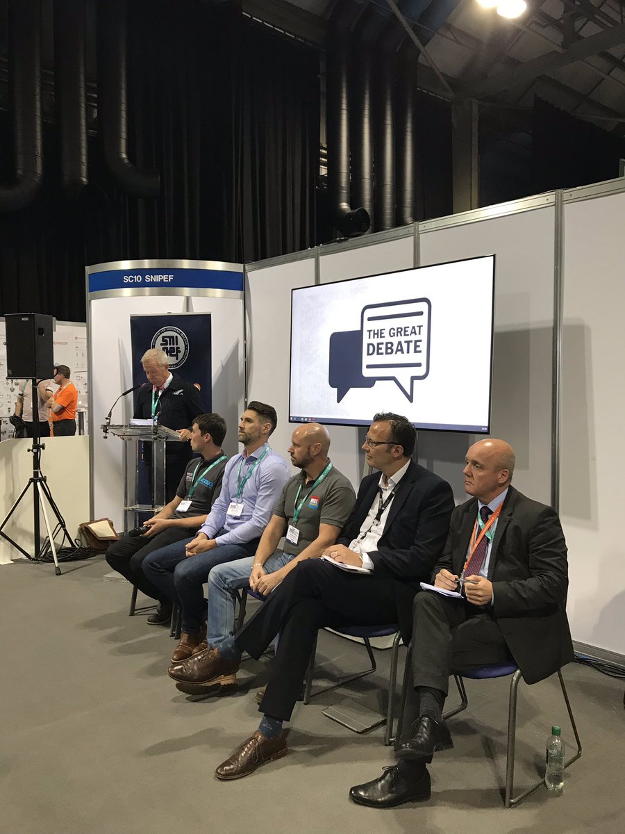 SNIPEFnews's tweet photo. The second #InstallerSCOTLAND #greatdebate with @LeamingtonSBC is underway at the #SNIPEF presentation area. The expert panel is discussing net zero carbon targets and the impact on the #renewables market. https://t.co/UwYZ5YYUNU