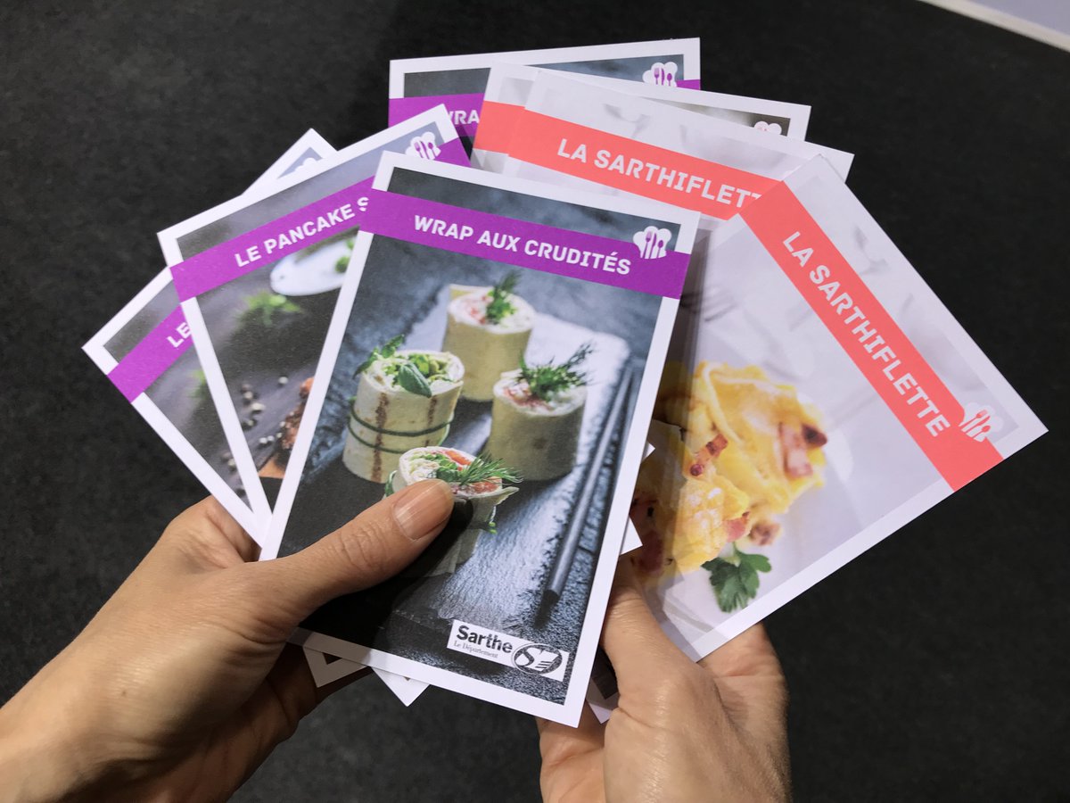 🍴 RDV sur le stand du Département de la #Sarthe à la <a href="/foiredumans/">FoireduMans</a> pour des dégustations avec les chefs des restaurants scolaires des #Collèges72 :
16h : cheesecake, milkshake
17h : galette végétale, pancake salé
18h : volaille, galette végétale
20h : bœuf bio, sartiflette