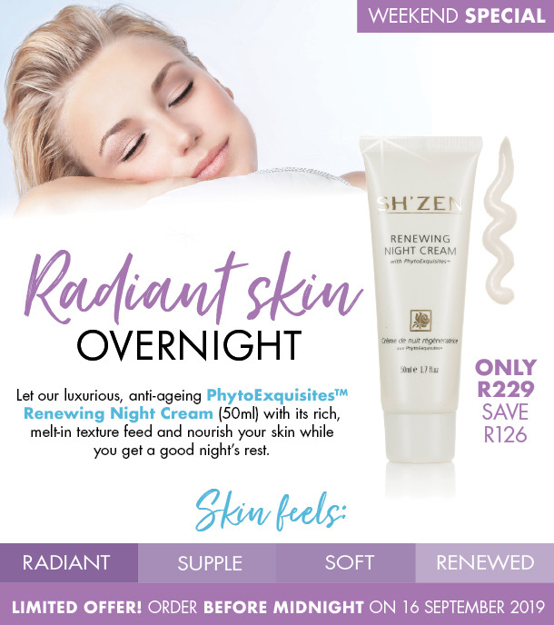 shzensa's tweet photo. #WeekendSpecial!
Let our luxurious, anti-ageing PhytoExquisites™ Renewing Night Cream (50ml) with its rich, melt-in texture feed and nourish your skin while you get a good night’s rest.
Click here to view this special: https://t.co/loymqrqEWM https://t.co/5QVhPLbaKt