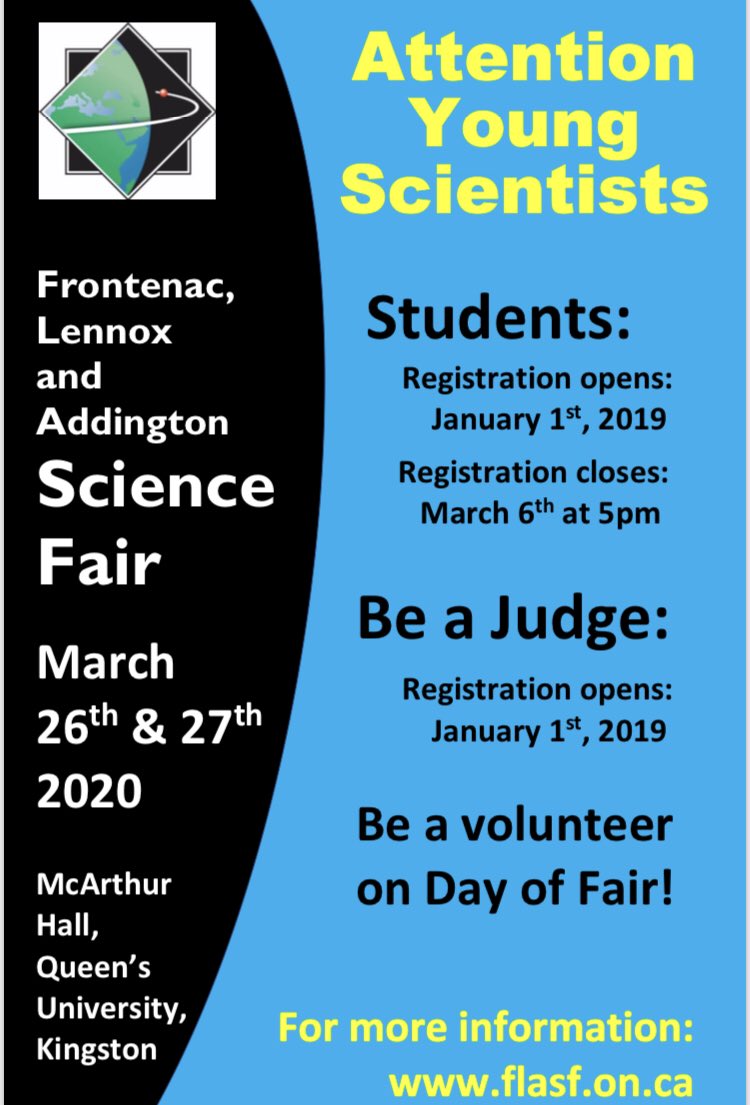 Frontenac, Lennox and Addington Science Fair on Twitter "Attention all young scientists in