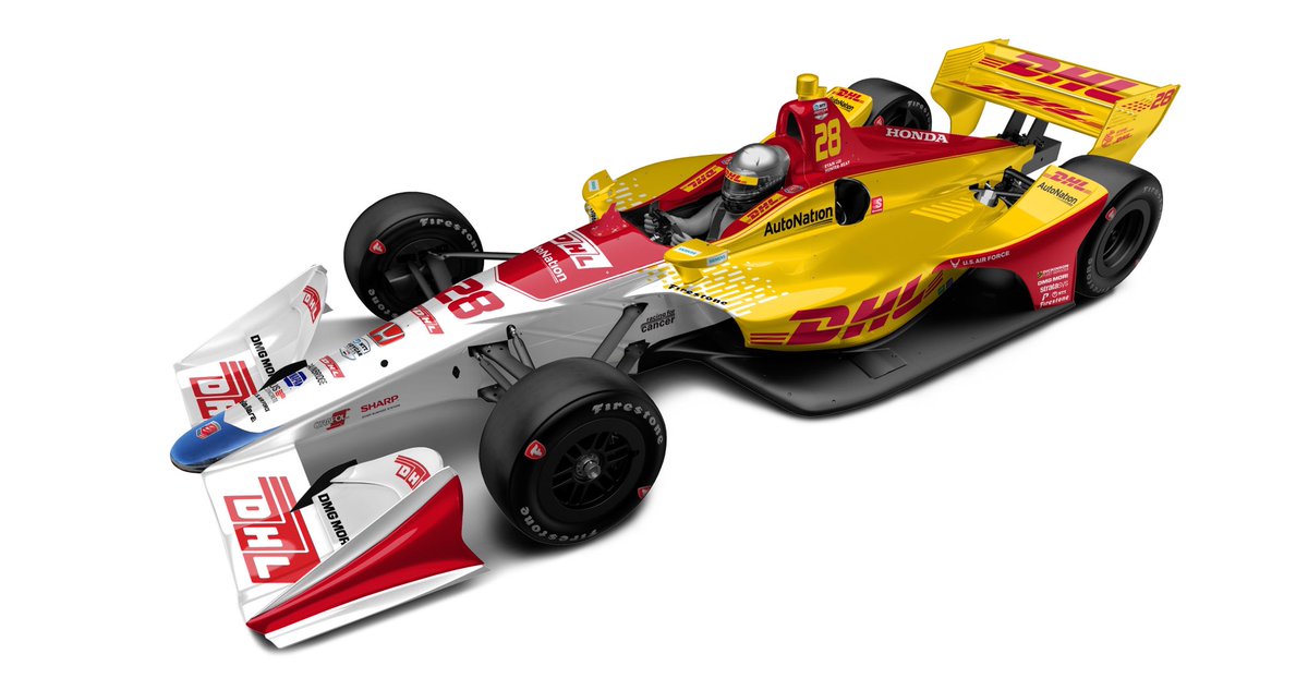 RyanHunterReay's tweet image. Looking forward to representing 50 years of @DHLUS at @WeatherTechRcwy with some retro branding! This special 50th Anniversay livery is looking fast already. 

#IndyCar #DHLTeamRHR #SpeedOfYellow