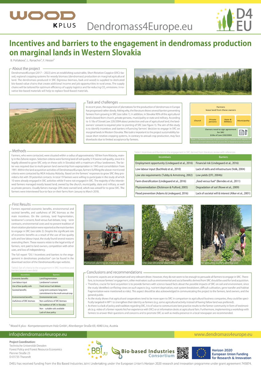 🙋‍♀️New #research results about farmers´ willingness to grow #sustainable #Poplar #plantations out now! 🌳 👉 bit.ly/2lQSAne
#H2020 #D4EU #LiveGreener