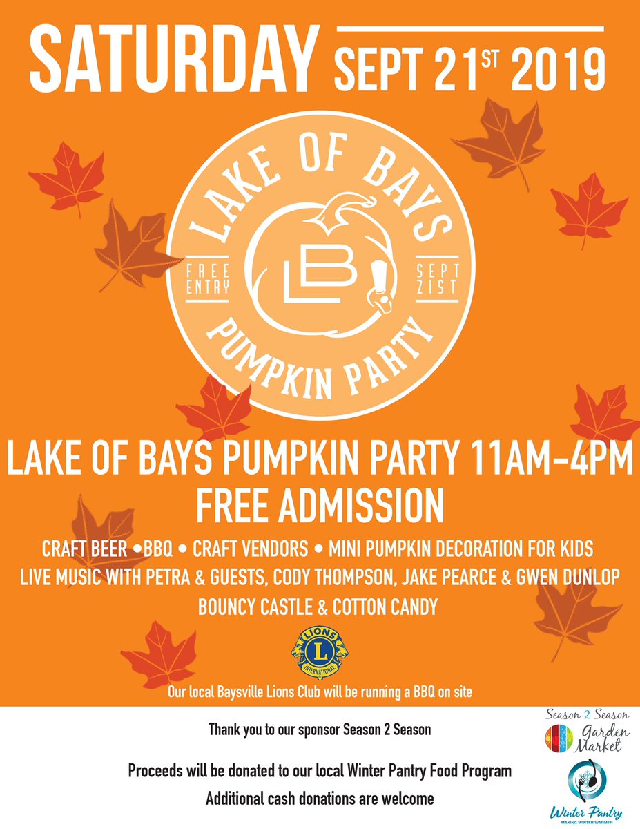 WinterPantry's tweet photo. Pumpkin Party Sept 21 12-4 at the brewery in Baysville! @lb_brewing @BaysvilleOnt #pumpkinbeer #pumpkinparty #lakeofbays #muskoka #baysville #craftbeer https://t.co/MDwyHeBN19