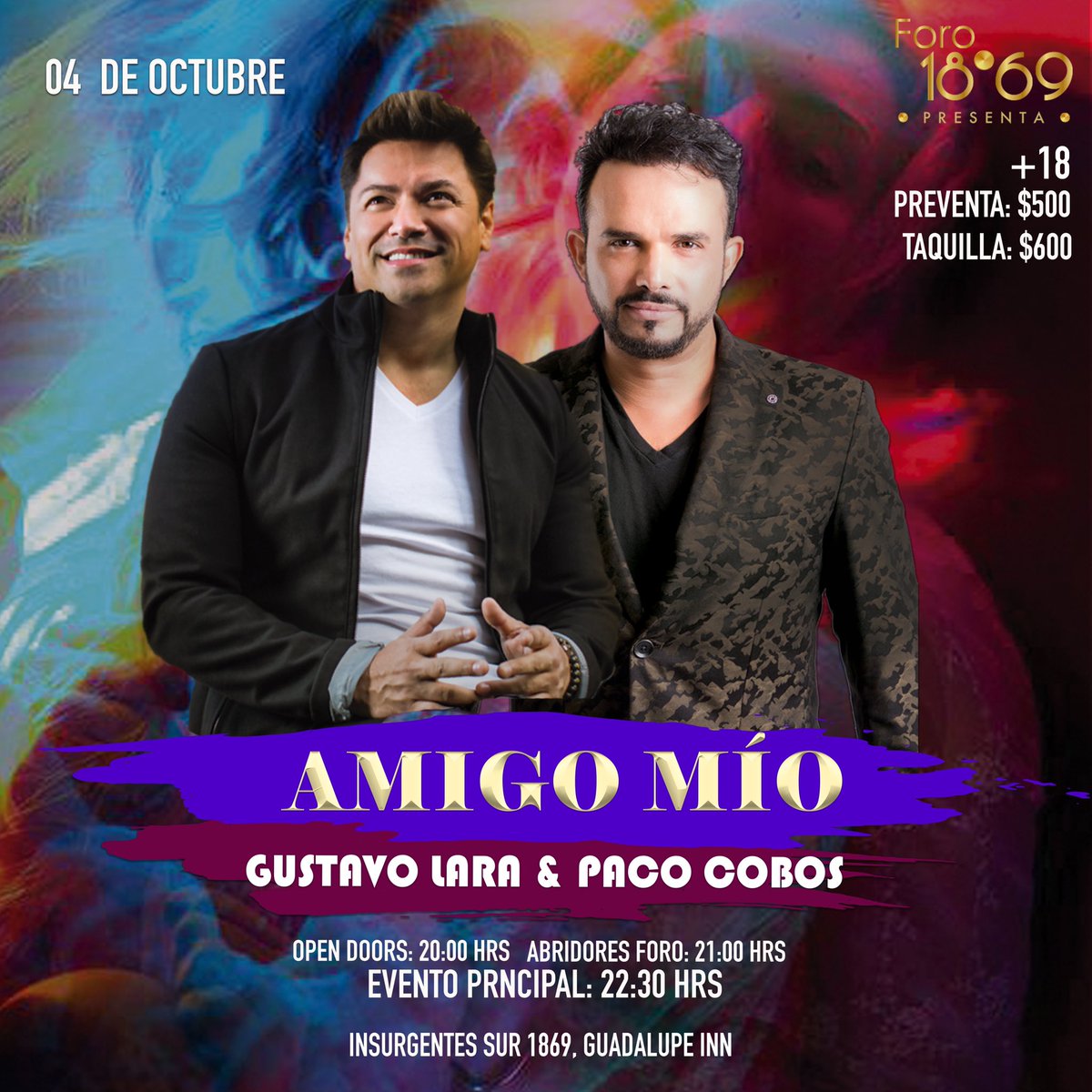 Próximo 4 de octubre <a href="/PacoCobos/">PACO COBOS</a> <a href="/glaraoficial/">Gustavo Lara</a>
