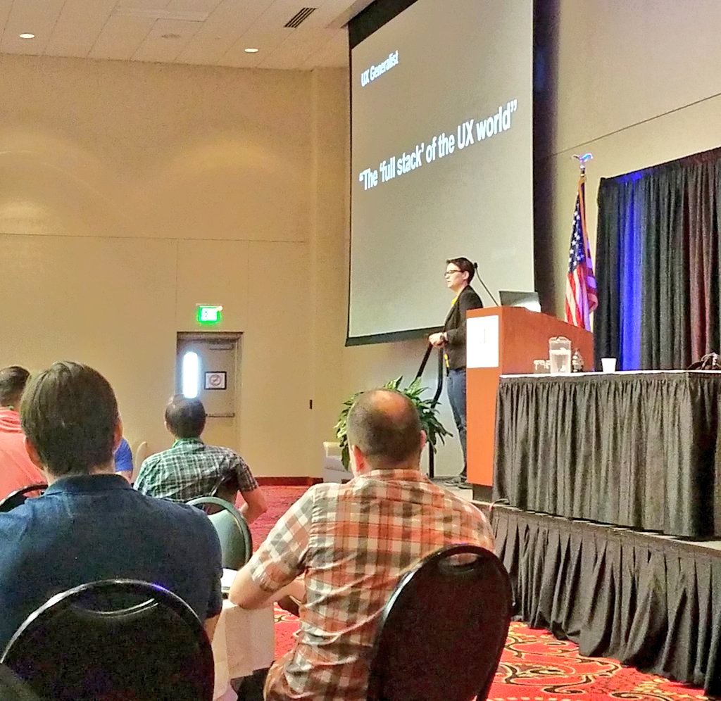 tech_christine's tweet image. #ux generalist is the &quot;full stack&quot; of the UX world -@ashbzak #prairiecode @UnionPacific