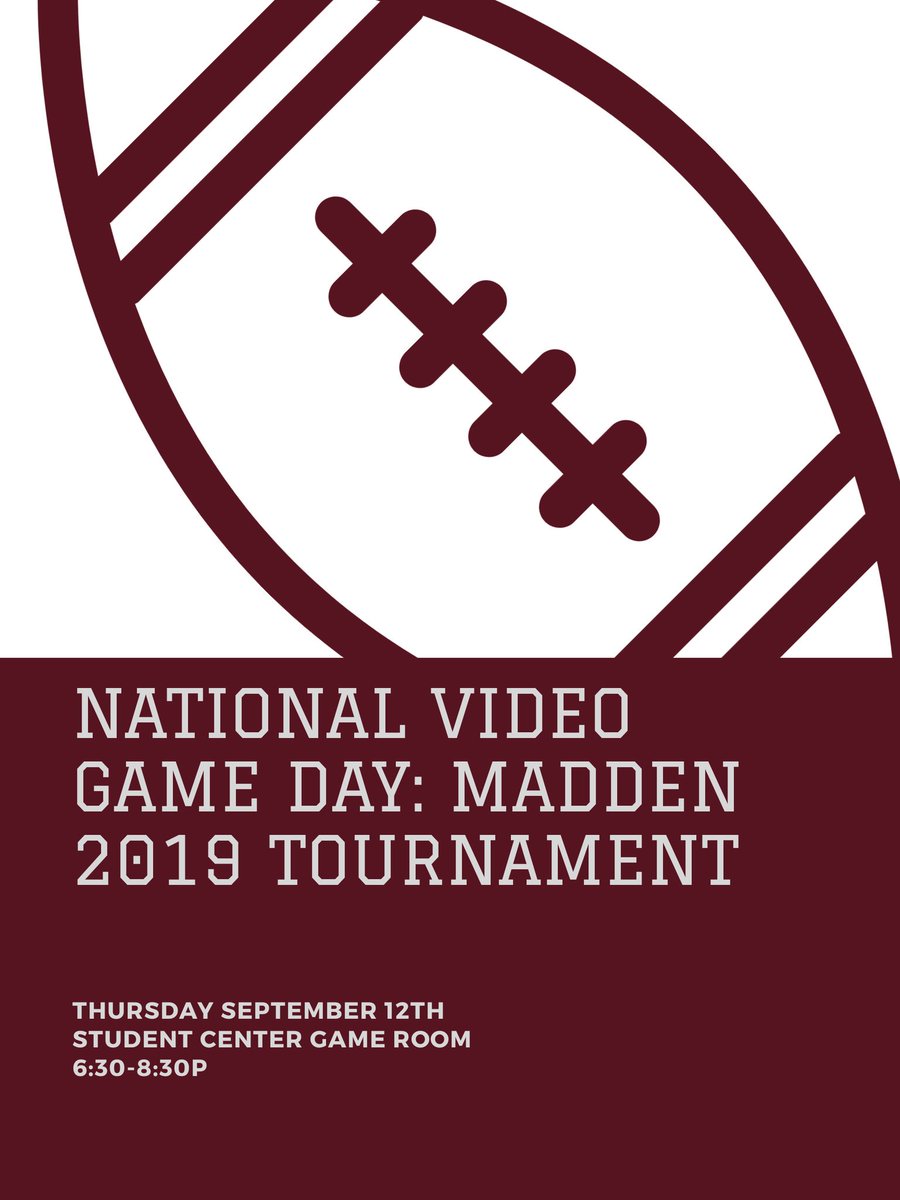 Come play in the Madden 20 tournament tonight in the Game Room!! Winner gets a prize!