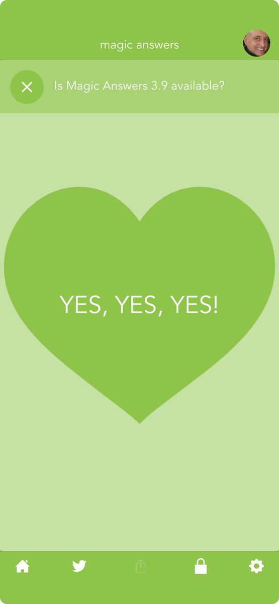 MagicAnswersApp's tweet image. I ask “Is Magic Answers 3.9 available?” and #MagicAnswers says: “YES, YES, YES!” appstore.com/magicanswers/ #magic8ball #magiceightball #crystalball