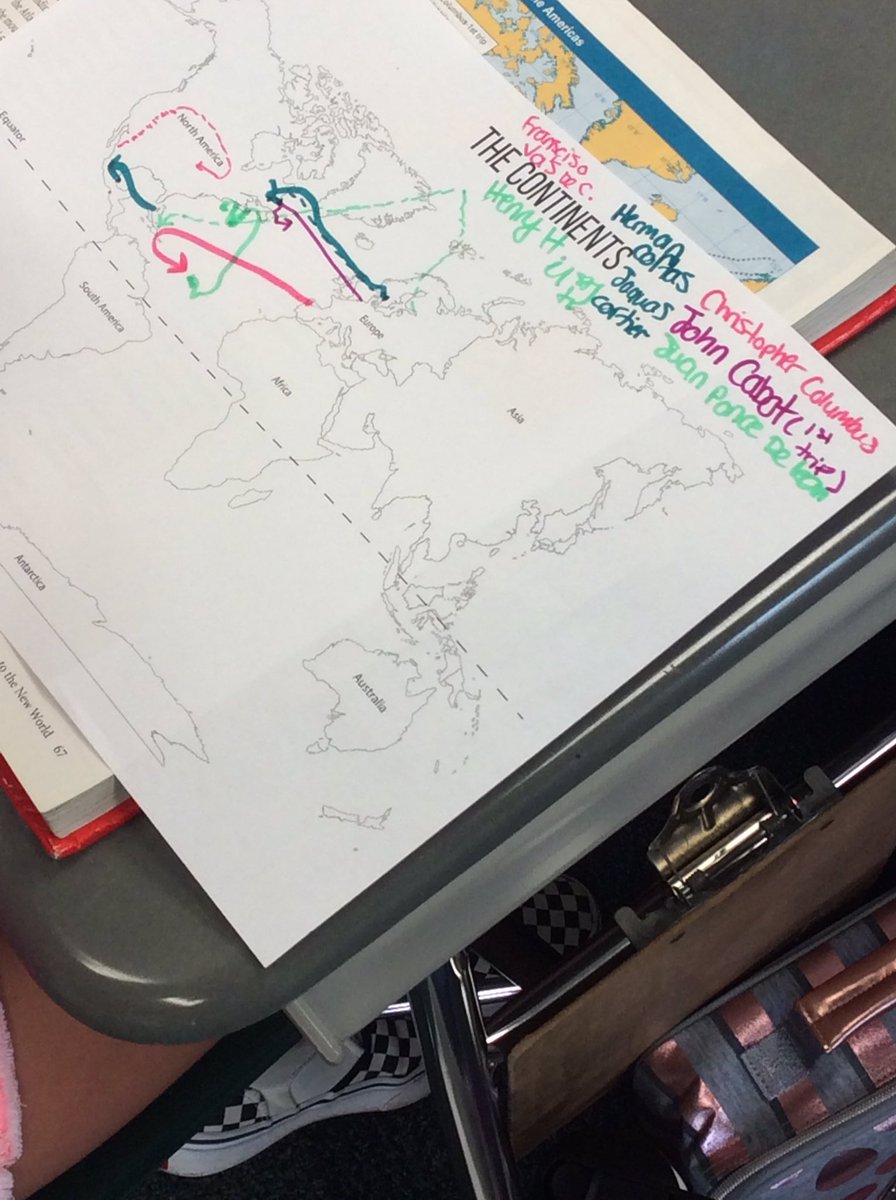 5W2 using map skills to identify routes of early English settlers! 🌎 @MTSD5thgrMrsW <a href="/MTSDmtes_jhes/">MTES</a> #mtsdlearn