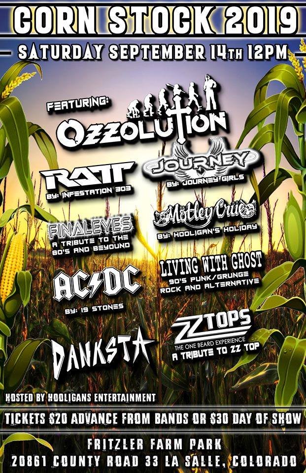 DankstaB's tweet photo. This Saturday September 14 #CornStock2019 @ #FritzlersFarm in #Lasalle #Colorado just south of #Greeley on 85 Hit us up for advance discount #Concert #Tickets  We go on @ 2p Click link for info https://t.co/eldCCmtbij #Denver #Brighton #Erie #Loveland #FortCollins #ColoradoEvents https://t.co/jpbyrz4UVZ