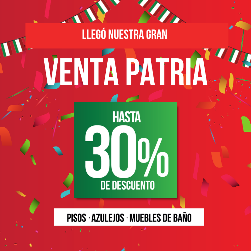 Hoy inicia nuestra gran #VentaPatria en todas nuestras sucursales #Recubre.
¡Encuentra #pisos desde $114 m2!
Conoce todas nuestras #promociones ingresando a recubre.com.mx