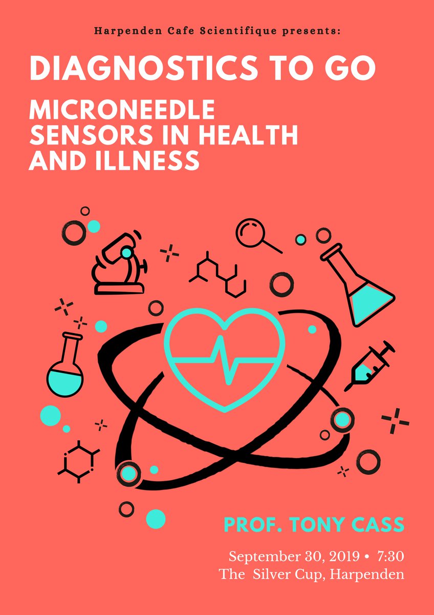 CSHarpenden's tweet image. Cafe Scientifique is back after the summer break! We're really looking forward to having Professor Tony Cass of @imperialcollege speak about his work developing the next generation of medical diagnostic tools. Hope to see you @TheSilverCup on 30th September from 19:30!