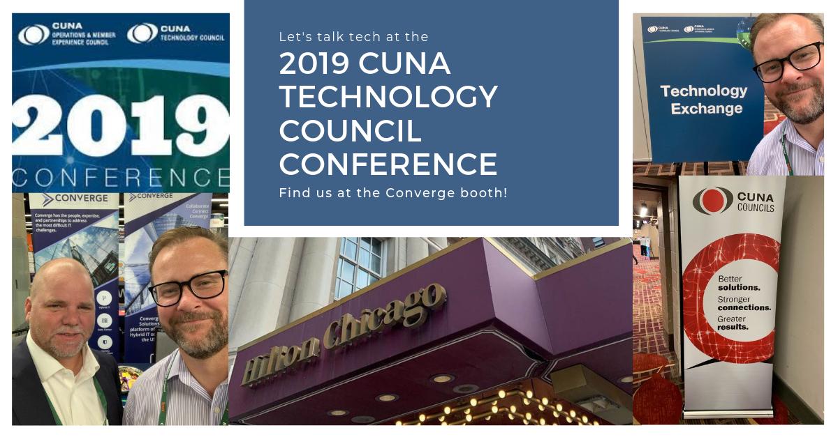 ConvergeTSC's tweet image. Find Converge at the 24th Annual CUNA Technology Council Conference today and tomorrow in #ChicagoIL! #TechCouncil #OMECouncil