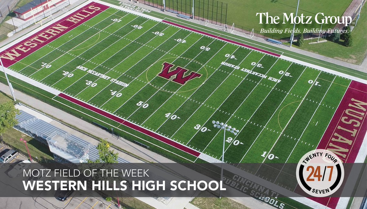 Seems like yesterday we designed that field! It still looks amazing! RT @TheMotzGroup: The @WestHiMustangs and their #TwentyFourSeven surface are running through as our #FieldOfTheWeek! 🐎 @IamCPS @iamcpsathletics