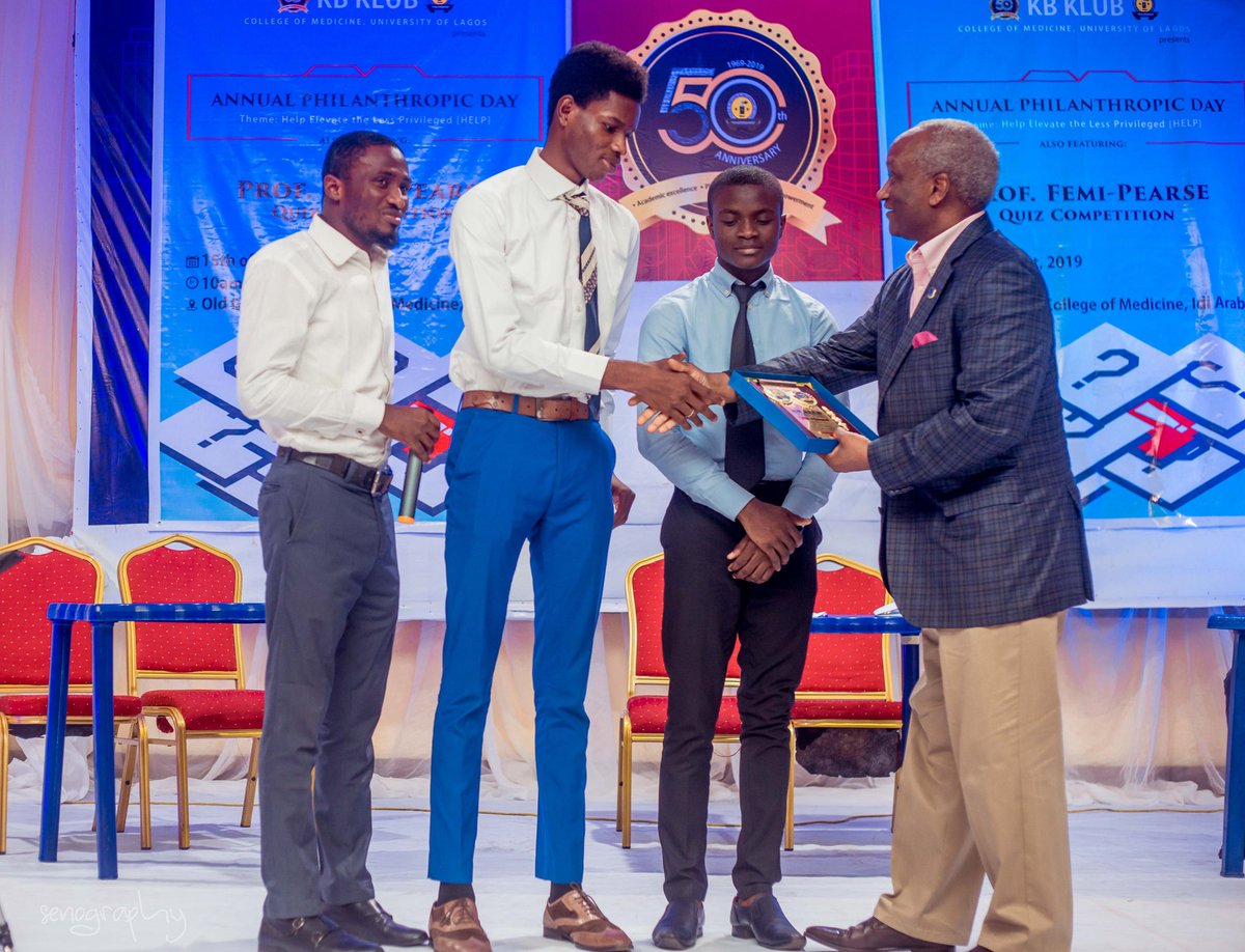 KBKLUB's tweet photo. Winners of the Prof. Femi-Pearse Memorial Quiz Competition receiving their awards at the 50th Philanthropic Day of the KB KLUB.
#KBKLUB https://t.co/iySDwvDO8f