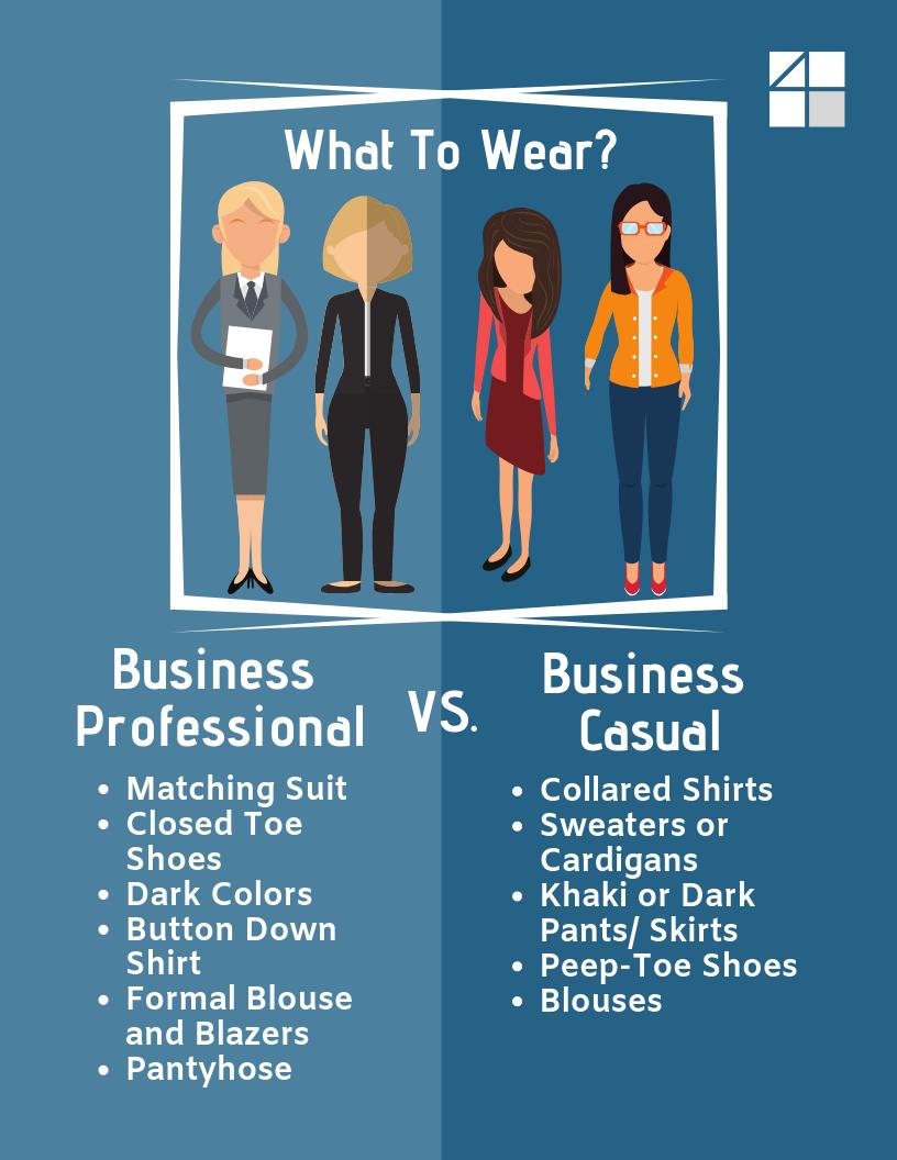 professional attire and business casual ...