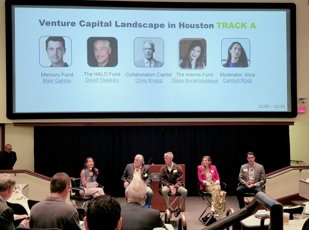 gracerodriguez's tweet photo. @carolynrodz @HelloAlice talks #VC with some of my fave capital providers in #Houston: @MuraDiana @ArtemisFund, Chris Knapp @CollCapital, @bgarrou @mercuryfund. Knapp: "We want to support people who are badass at what they do but maybe can't access traditional capital." #HXCS19 https://t.co/auztR7n9Xj