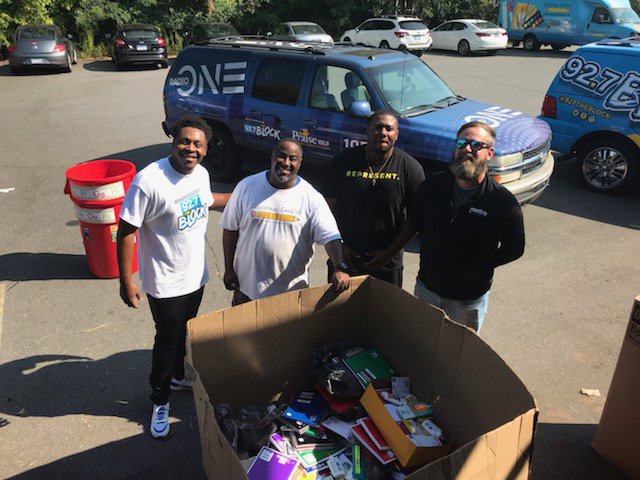 JasonMckillen's tweet photo. We got to do some good today with @927theblock and @classrmcentral. So many supplies donated! https://t.co/cfbOTZMZjz