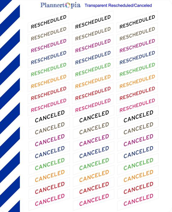 Plannertopia1's tweet photo. Rescheduled &amp; Canceled Planner Stickers, Reschedule #supplies @EtsyMktgTool https://t.co/ZOvSVsZXVw #plannerstickers #eclpstickers https://t.co/2P2ZHSlGKK