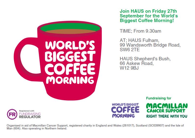 Join us on 27th September for the #worldsbiggestcoffeemorning in aid of <a href="/macmillancancer/">Macmillan Cancer Support</a> 

We'll be selling cake, brownies, coffee and much more. 100% of money raised will be donated to #macmillancancer

#charity #raiseamug #bakeoff #causes #donate #ThursdayThoughts #Cancer #cake