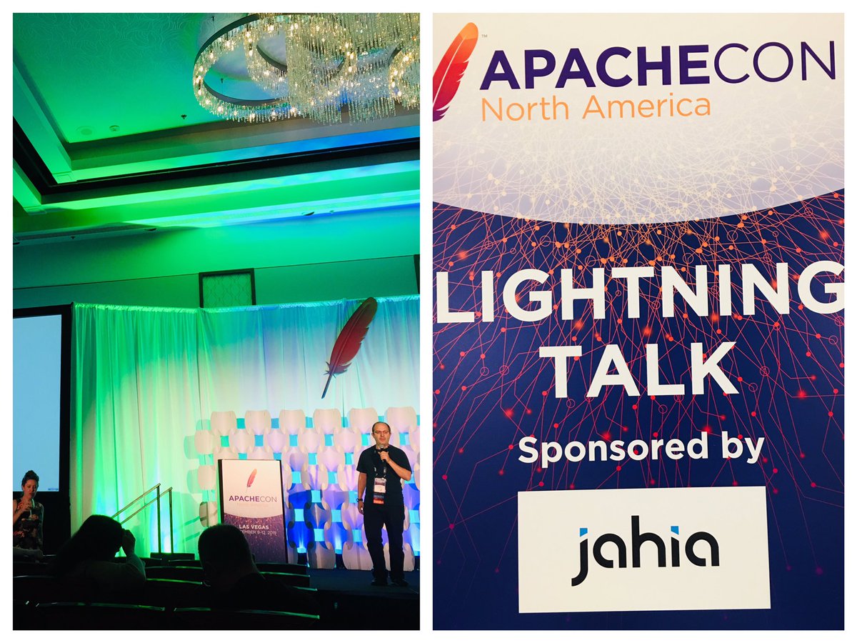 elieauvray's tweet photo. #ACNA19 lightning talk event was fun and a great proof of the @TheASF community spirit. @Jahia has been delighted to sponsor it and to participate with a great @sergehuber performance on stage. Yes, an #opensource #customerdataplatform - #apacheunomi - can be a fun topic :) https://t.co/6zZxyjhCtp