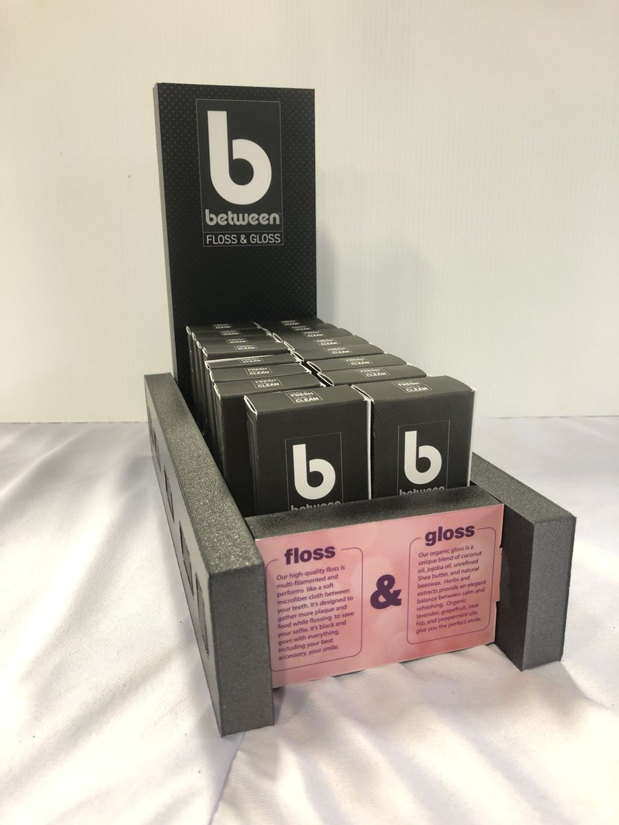 DynaGraphicsInc's tweet photo. The team at DynaGraphics worked with The SOLVR Group Group to come up with a custom product packaging and a display box. You can find Between Floss & Gloss in dentist offices and local retailers in the Decatur area!
#BetweenFlossandGloss #DynaGraphics #SmallBusiness https://t.co/Epw9aRHQP7