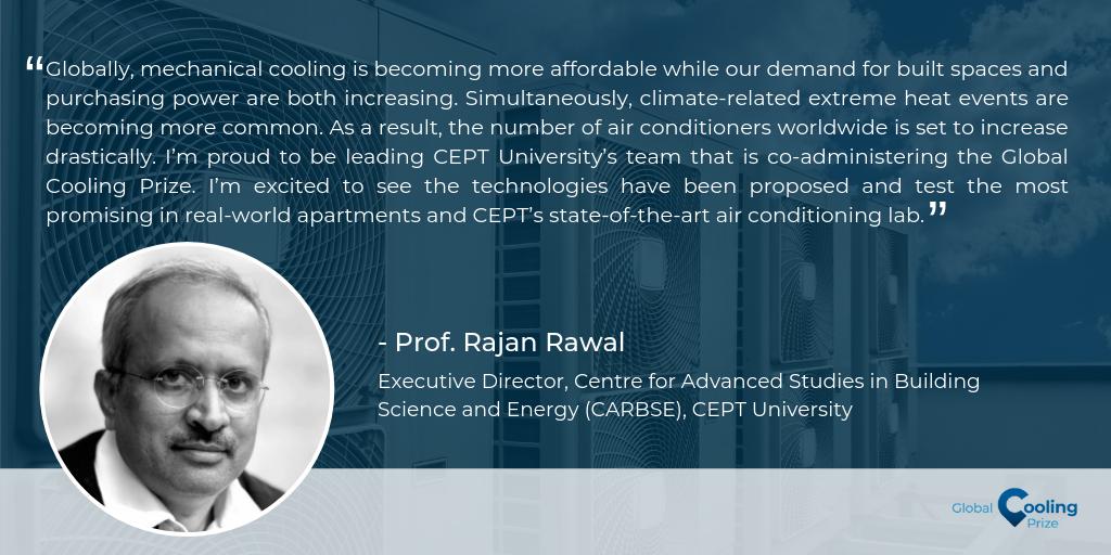 CoolingPrize's tweet photo. Rajan Rawal of @CEPTUniversity1 highlights the multitude of factors leading to increased global demand for AC units.

Next year we will be testing up to 10 climate-friendly cooling technologies at @CEPTUniversity1 laboratory. Subscribe to learn more: https://t.co/PBkS1ARAJO https://t.co/NidxihkIZw