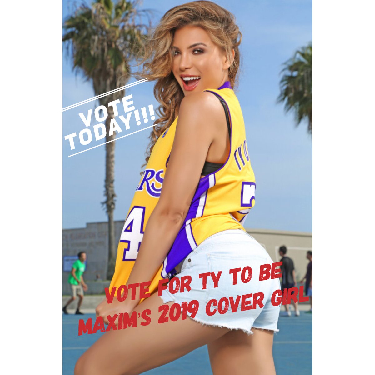 TyOrDieArmy's tweet photo. Please, Vote Today!!! Vote for @tyoneonsports to be
Maxim’s 2019 
cover girl. Follow the LINK in bio. #TySavage #Lakers #lakersnation #Sports #tvhost #nextmaximcovergirl💋#maximsnextcovergirl https://t.co/yYqCHPLZRn