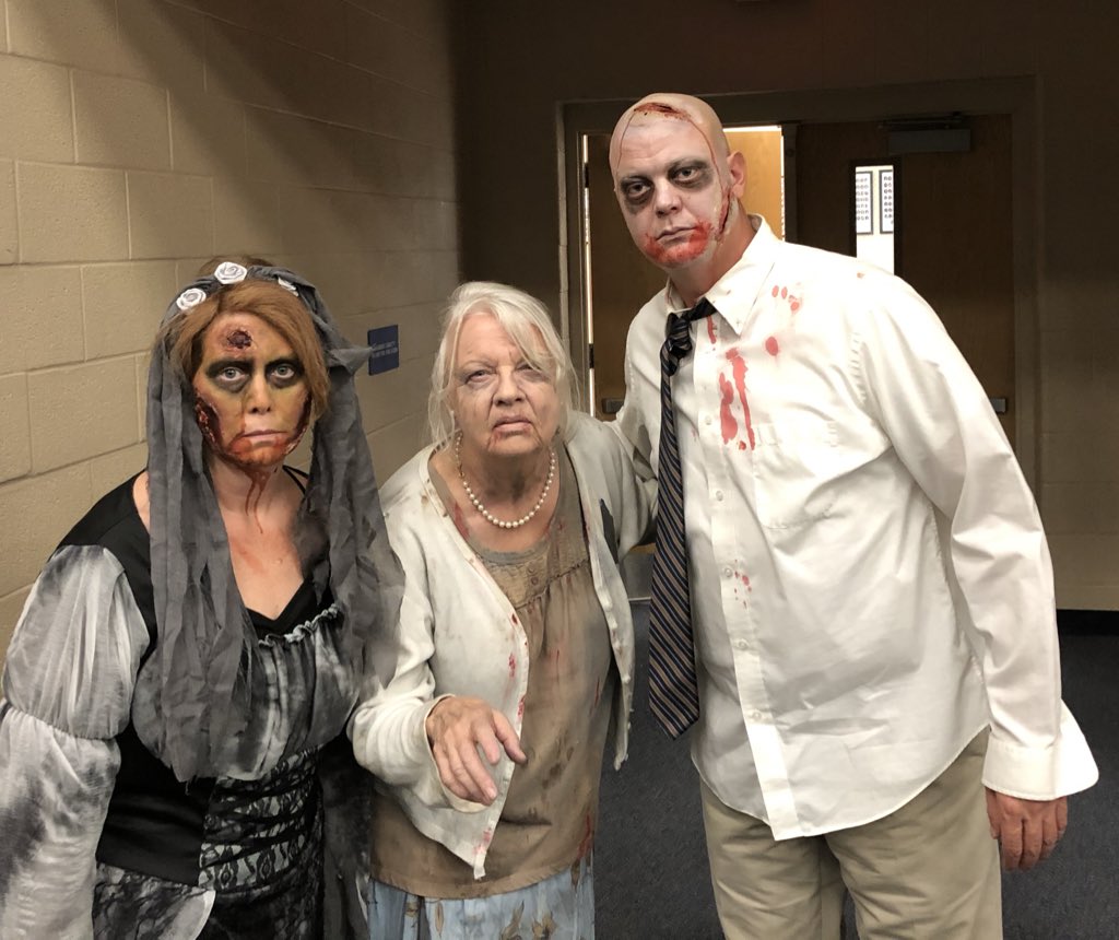 EastHickmanHS's tweet photo. Be careful if you come to East Hickman HS today! The zombies 🧟‍♀️ 🧟‍♂️ have taken over #homecoming! #spiritday #literally #FlyEaglesFly https://t.co/hDaD530ZWt