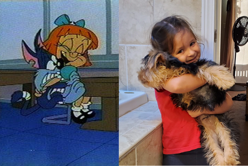 maikelson's tweet photo. See the resemblance? 😆 Disclaimer: I'm trying to protect this dog #RealLifeCartoon #Elvira #Milo https://t.co/KkUWsb6tiR
